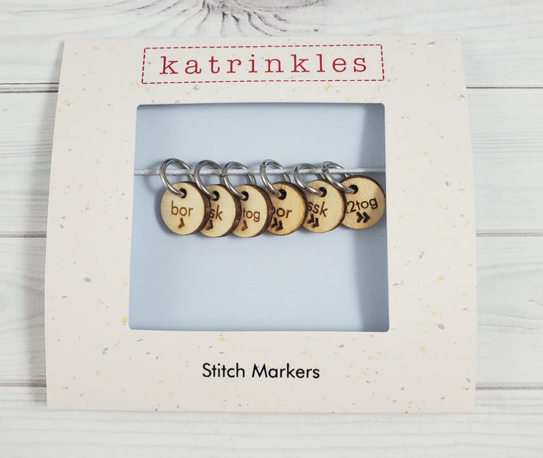 Katrinkles Wooden Stitch Markers