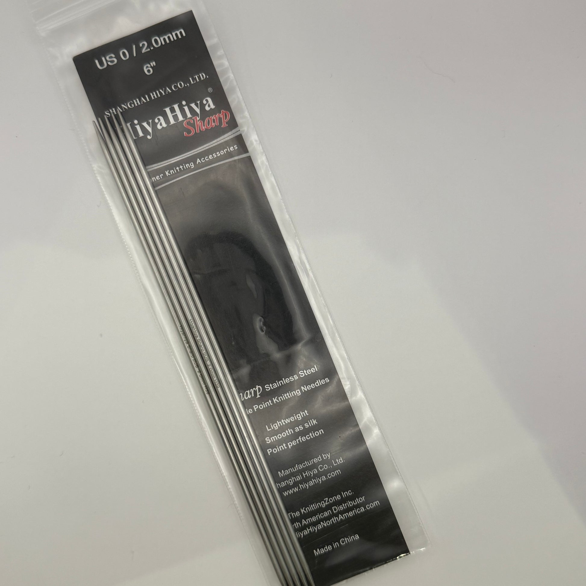 Hiya Hiya Stainless Steel 6" Double Pointed Needles