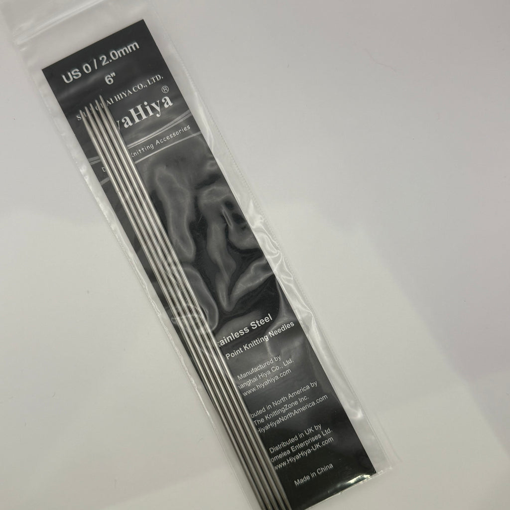Hiya Hiya Stainless Steel 6" Double Pointed Needles