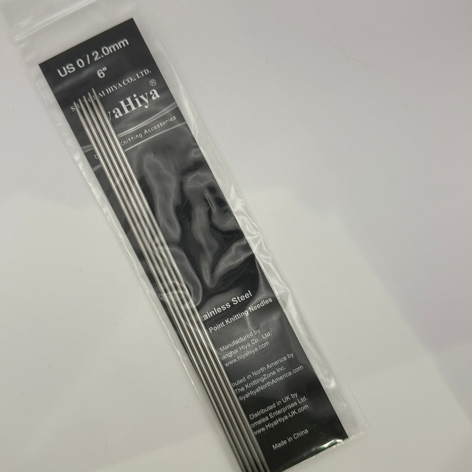 Hiya Hiya Stainless Steel 6" Double Pointed Needles